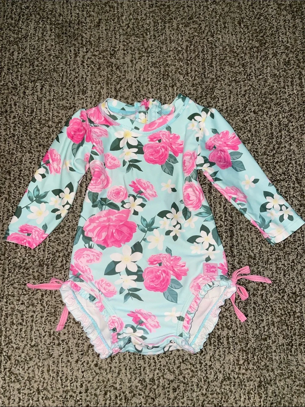 Ruffl Butts Baby Girls’ Floral Long Sleeve Swimsuit